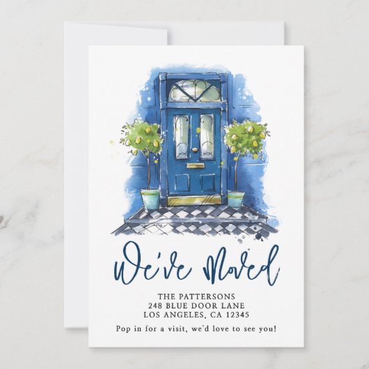 Blauwe Waterverf Bewegende Aankondiging (Voorkant)