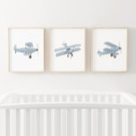 Blauwe Waterverf Biplane Jongen Reizen Kinderkamer Muurkunst Sets<br><div class="desc">Voeg een finishing touch toe aan de ruimte van je kleintje met deze set van 3 waterverf tweedekker vliegtuigen.</div>