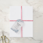 Blauwe waterverf bladeren dank u voor labels cadeaulabel (Met Touw)