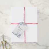 Blauwe waterverf bladeren dank u voor labels cadeaulabel (Met Touw)