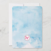 Blauwe Waterverf Bladeren en Kruis Kaart (Achterkant)