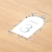 Blauwe waterverf Bladgroen Tafelnummer (Laagn)