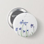 Blauwe waterverf Blauwe bloemen natuur Ronde Button 5,7 Cm (Voorkant /achterkant)