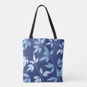 Blauwe Waterverf Blauwe Floral laat botanische bla Tote Bag (Achterkant)