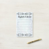 Blauwe Waterverf bloeit om lijstnotities te doen Post-it® Notes (Op bureau)