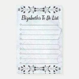 Blauwe Waterverf bloeit om lijstnotities te doen Post-it® Notes