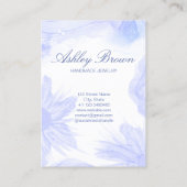 Blauwe Waterverf Bloem Sieraden Oorbel Display Visitekaartje (Achterkant)