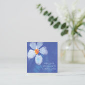 Blauwe Waterverf bloem Vierkante Visitekaartje (Staand voorkant)