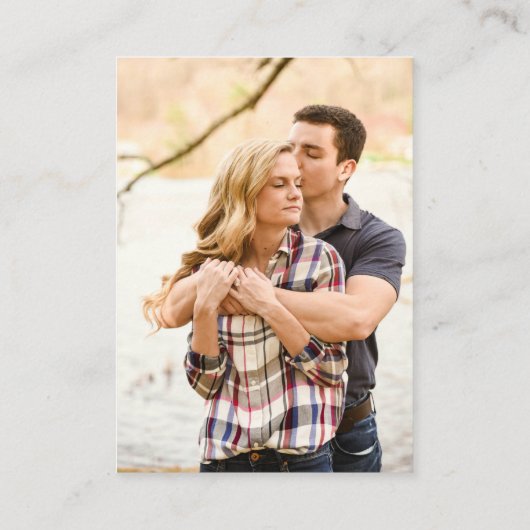 Blauwe Waterverf bloemboog Details Informatiekaartje (Achterkant)