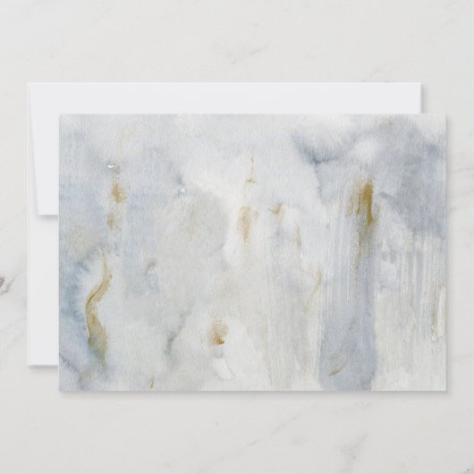 Blauwe Waterverf bloemen Baby of Vrijgezellenfeest Kaart (Achterkant)