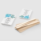 Blauwe waterverf bloemen bloemen voor bruiloft handwaaier (Niet-gemonteerd)