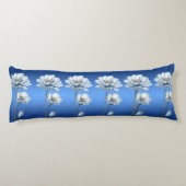 Blauwe Waterverf Bloemen Body Kussen (Achterkant)