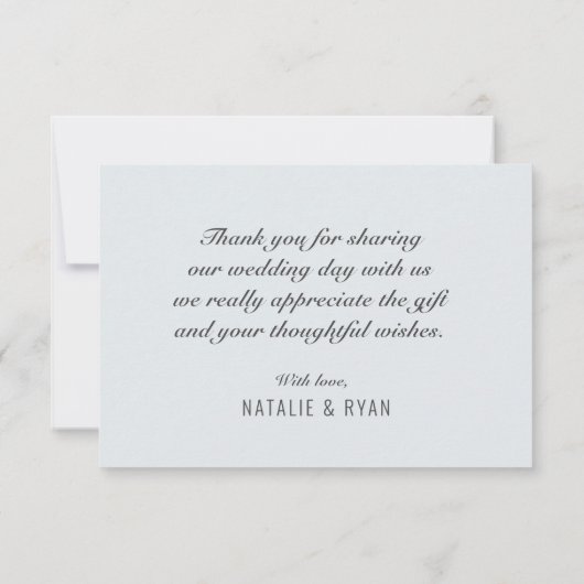 blauwe waterverf bloemen bruiloft bedankt (Achterkant)