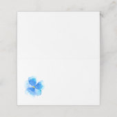 Blauwe waterverf bloemen bruiloft evenement plaats plaatskaartje (Buitenkant ongevouwen)