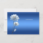 Blauwe Waterverf Bloemen Dankjewel Card Bedankkaart (Achterkant)