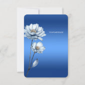 Blauwe Waterverf Bloemen Dankjewel Card Bedankkaart (Achterkant)
