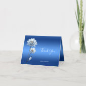 Blauwe Waterverf Bloemen Dankjewel Card Bedankkaart (Voorkant)