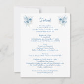 Blauwe waterverf Bloemen Details RSVP Kaartje (Voorkant)
