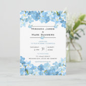 Blauwe Waterverf bloemen Elegant Wedding Kaart (Staand voorkant)