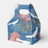 Blauwe Waterverf bloemen en vogels Bedankdoosjes (Voorkant Zijde)