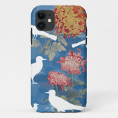 Blauwe Waterverf bloemen en vogels Case-Mate iPhone Case (Achterkant)