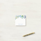 Blauwe Waterverf Bloemen hortensia Trouwnotities Post-it® Notes (Op bureau)