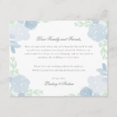 Blauwe Waterverf Bloemen Huwelijk Uitstelkaart Informatiekaartje (Voorkant)