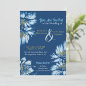 Blauwe Waterverf bloemen  Kaart (Staand voorkant)