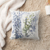 Blauwe waterverf bloemen kussen (Deken)