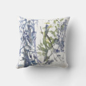 Blauwe waterverf bloemen kussen (Achterkant)