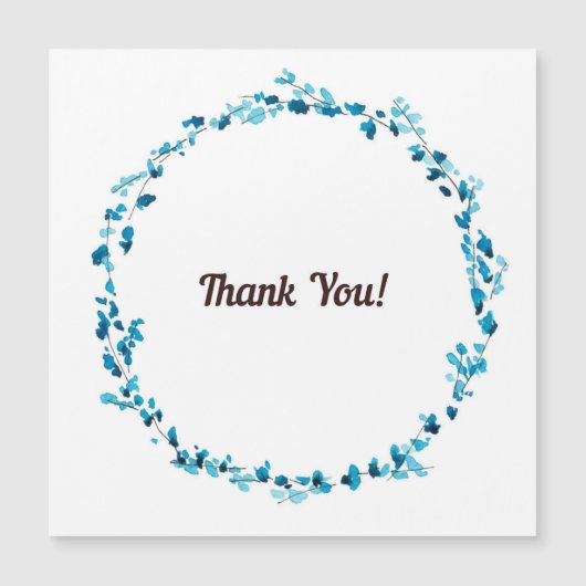 Blauwe waterverf bloemen met adem (Voorkant)