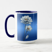 Blauwe Waterverf Bloemen Mok (Links)