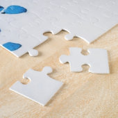 Blauwe Waterverf bloemen mooi Legpuzzel (Zijkant)