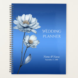 Blauwe Waterverf Bloemen Planner