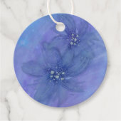 Blauwe Waterverf bloemen Ronde Cadeaus/Prijs Label (Voorkant)