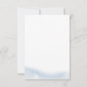 Blauwe Waterverf Bloemen RSVP Respons Kaarten (Achterkant)