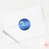 Blauwe Waterverf Bloemen Sticker (Envelop)