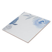 Blauwe Waterverf bloemen Tegeltje (Zijkant)