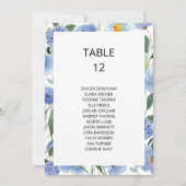 Blauwe Waterverf Bloemen Trouwstoel Grafiek Kaart (Voorkant)