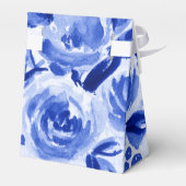 Blauwe Waterverf Bloemen Vrijgezellenfeest Favor B Bedankdoosjes (Achterkant)