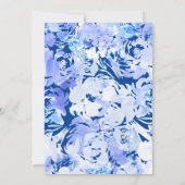 Blauwe Waterverf bloemenboog bruiloft Kaart (Achterkant)