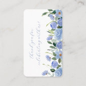 Blauwe Waterverf Bloemenboog Bruiloft Plaatskaartje (Achterkant)