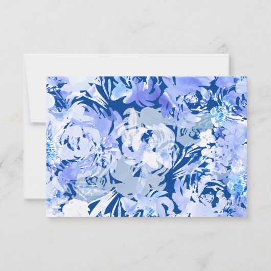 Blauwe Waterverf Bloemenboog RSVP (Achterkant)