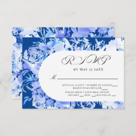 Blauwe Waterverf Bloemenboog RSVP