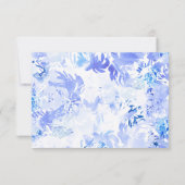 Blauwe Waterverf Bloemenboog RSVP (Achterkant)