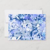 Blauwe Waterverf Bloemenboog RSVP Kaartje (Achterkant)