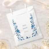 Blauwe Waterverf bloemenChinoiserie Bruiloft Bedankzakje (Geknipt)