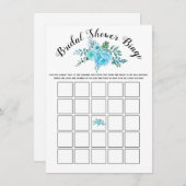 Blauwe waterverf bloemetjes bruids bingo spel kaar informatiekaartje (Voorkant / Achterkant)