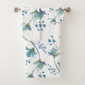 Blauwe Waterverf Blossom Bad Handdoek (Insitu)
