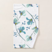 Blauwe Waterverf Blossom Bad Handdoek (Handdoek)